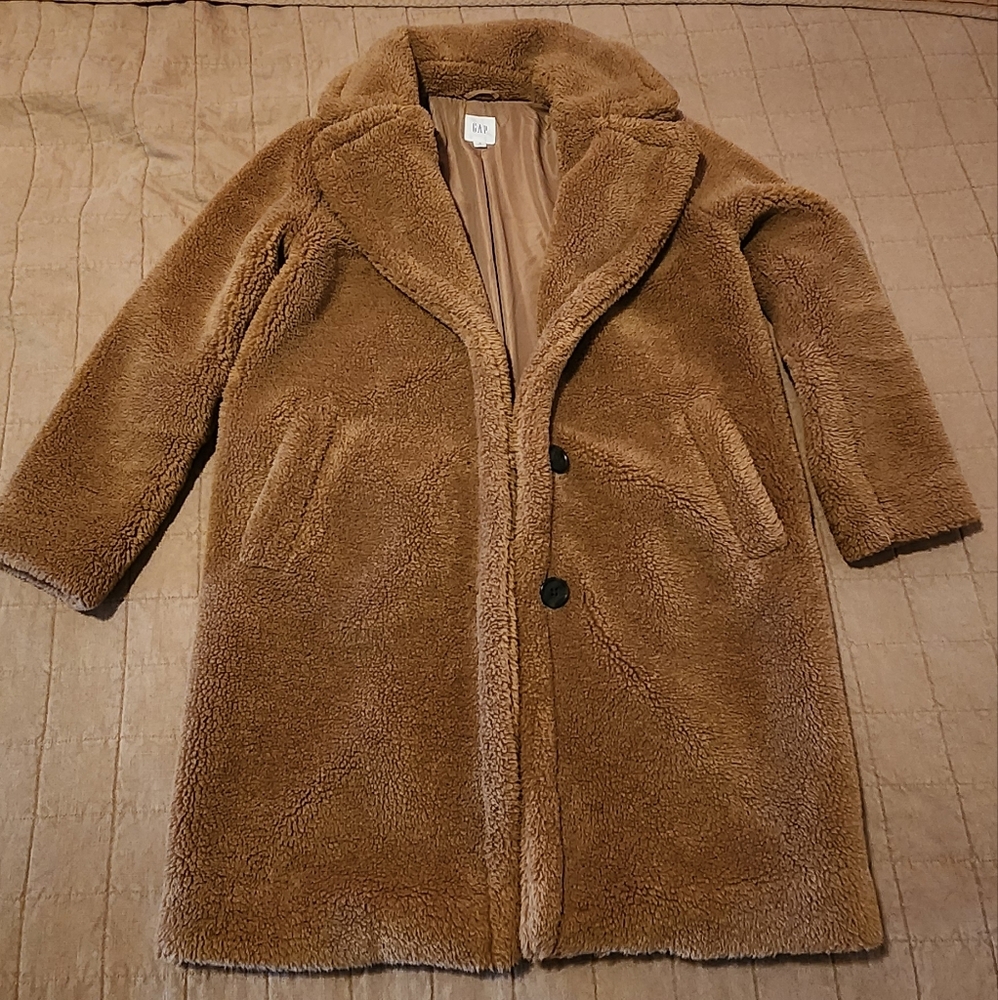 GAP Brown Teddy Fluffy Coat Size Medium